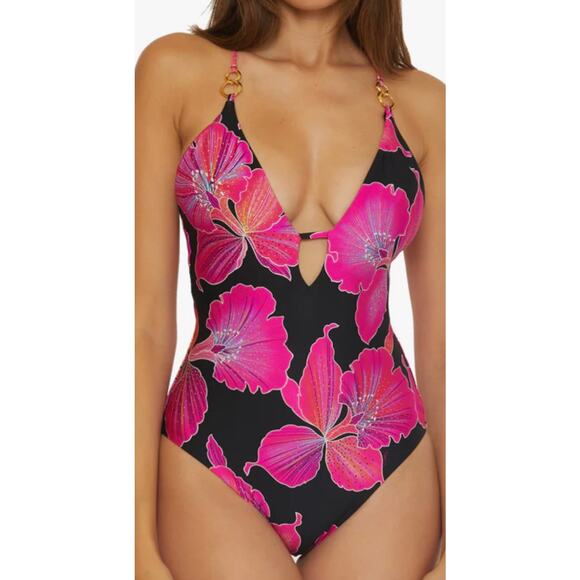 Trina Turk Fleury Plunge One Piece Swim 6 NWT - Picture 1 of 6